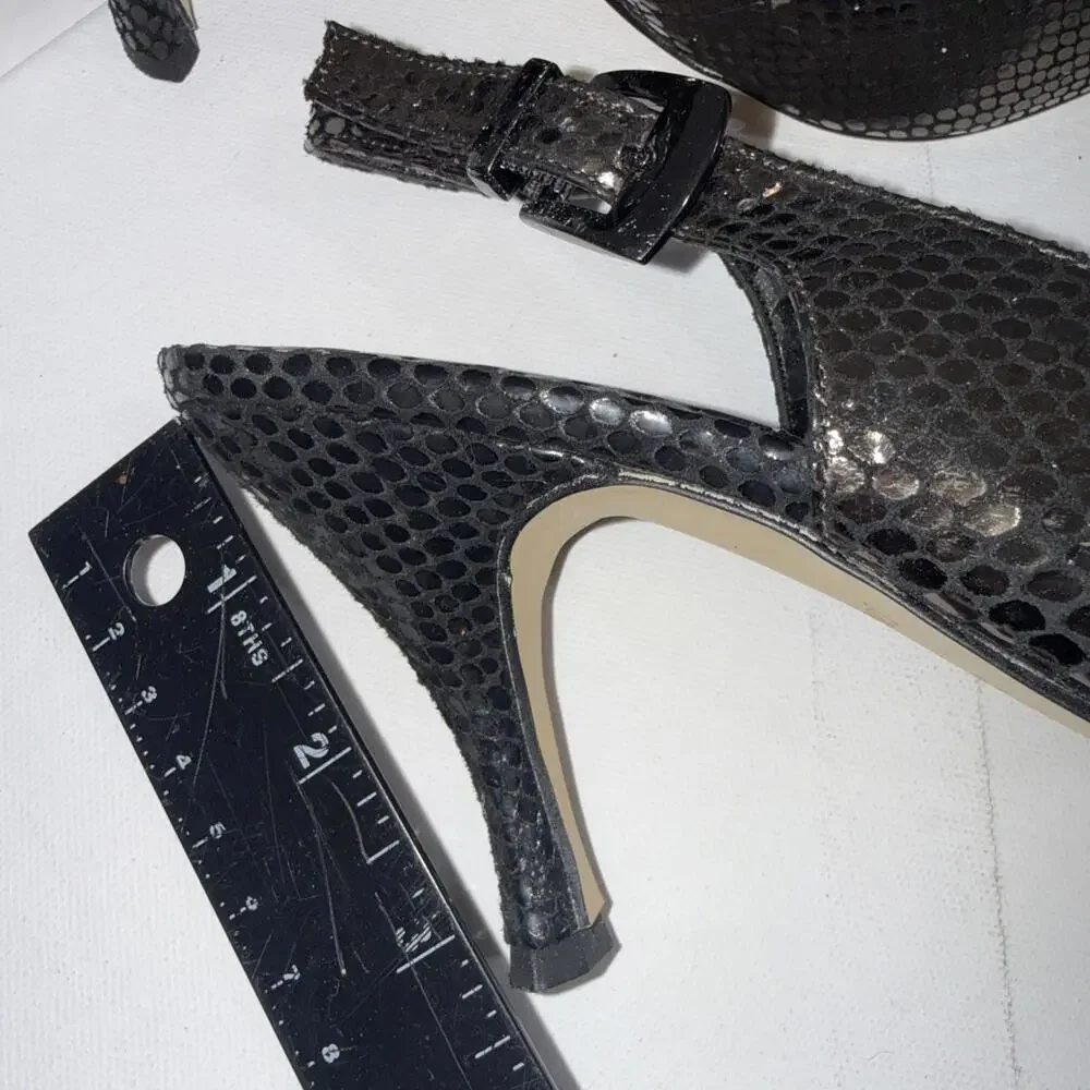 J. RENEE Casual Dress Black Point Heels Slingback Classy Timeless Shoes Size 8.5
